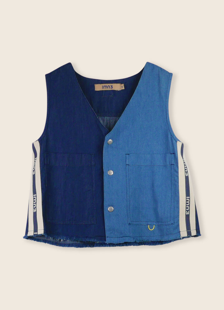 3LS25_2061-VEST-Dark Blue/Chambray