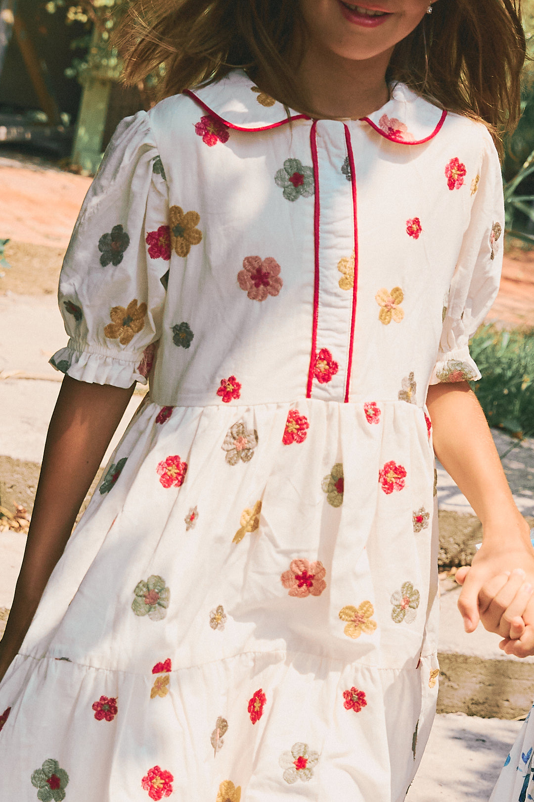 CAMILLE DRESS-MULTI COLOURED FLOWER EMBROIDERY