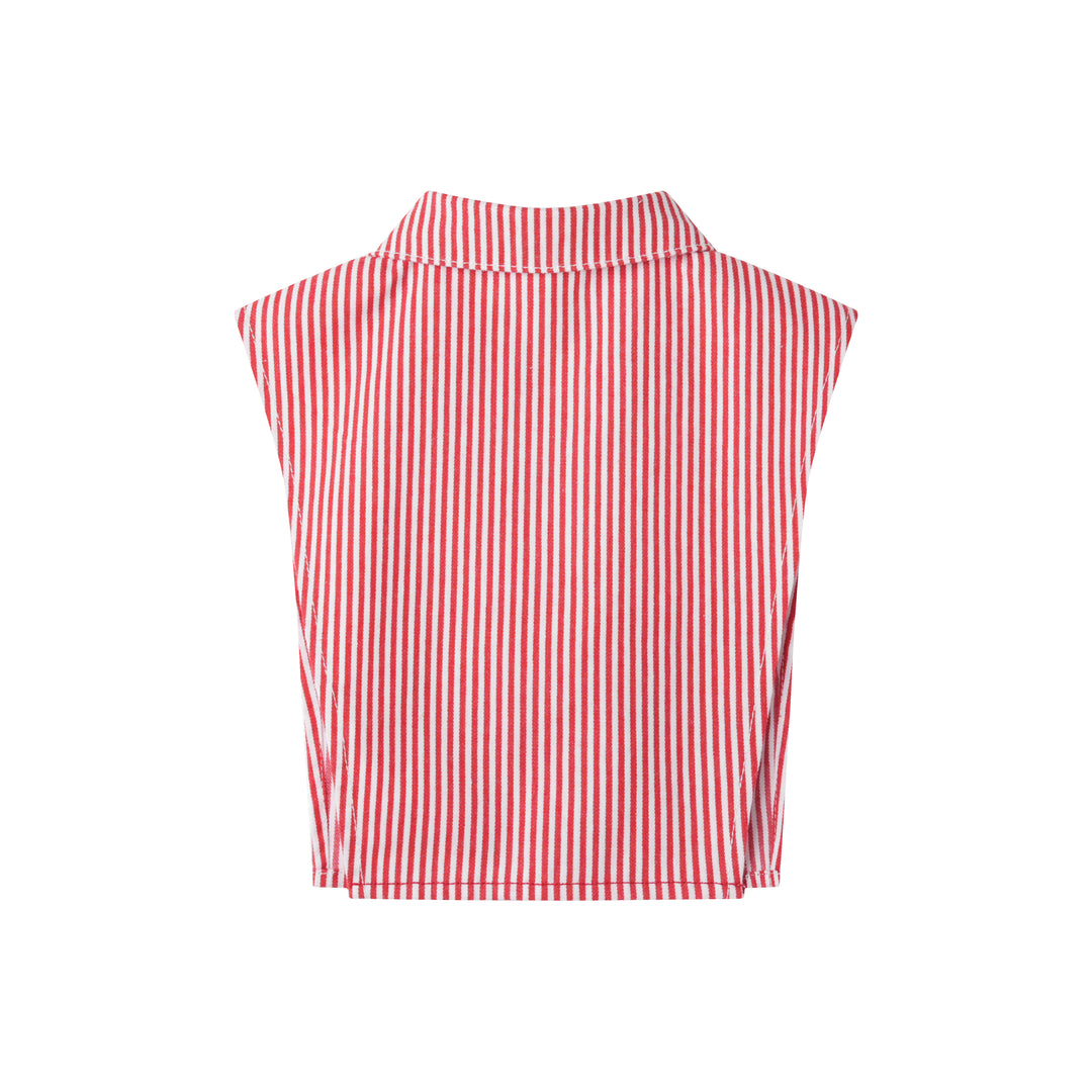 STRIPED BIB COLLAR-RED STRIPED