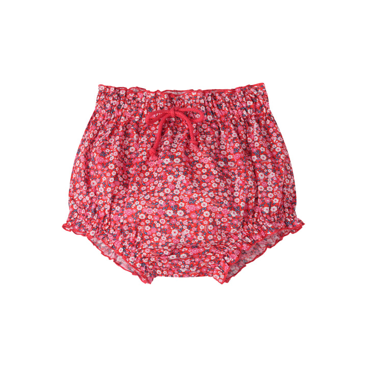 FLORAL BLOOMER WITH TIE-LIBERTY RED