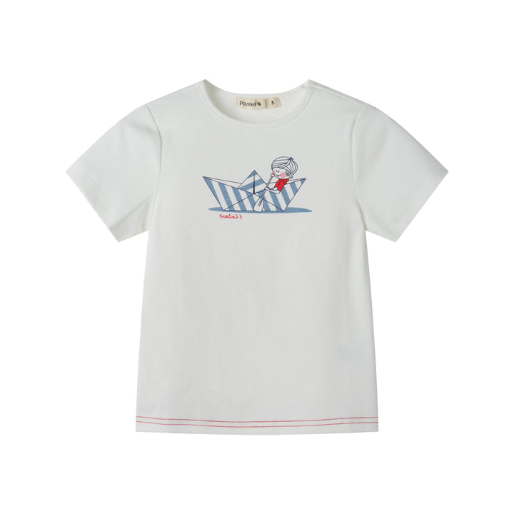 SHORT SLEEVE SAILING TEE-WHITE