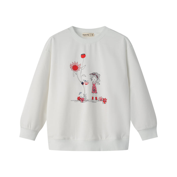 GARDEN PRINT SWEATSHIRT-WHITE