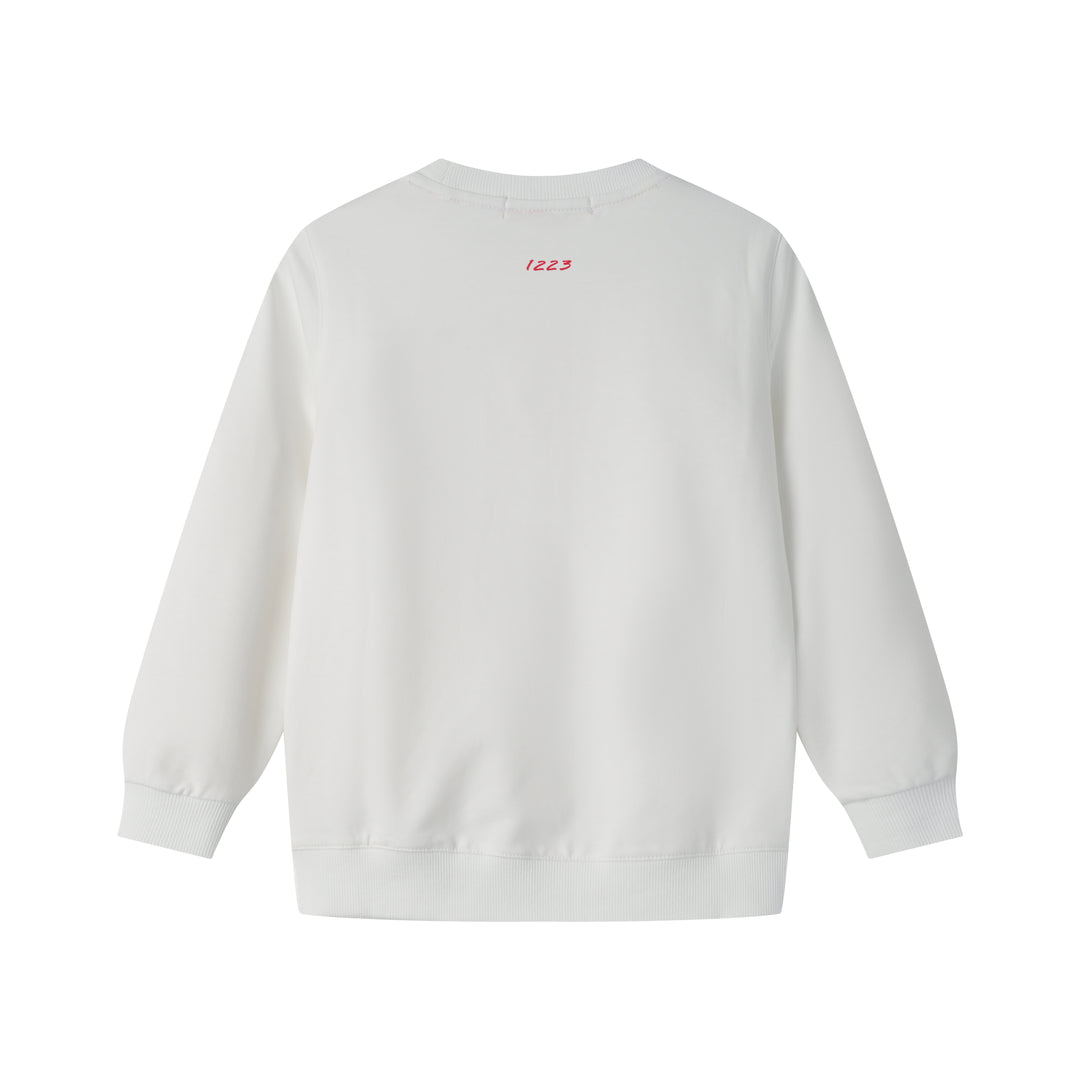 SWEATSHIRT WITH "P" EMBLEM-WHITE