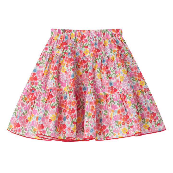 FLORAL TIERED SKIRT-FLORAL MULTI