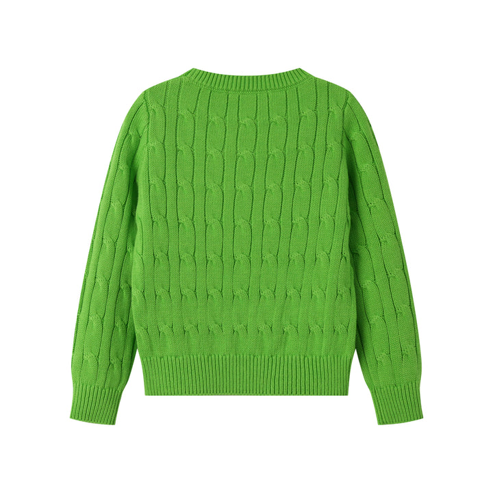 CABLE STITCH SWEATER-GREEN