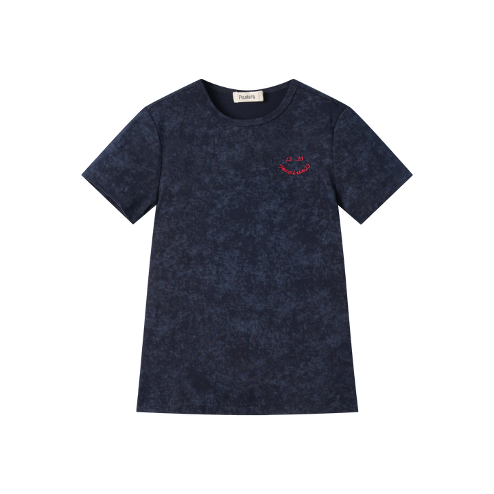 1223 SMILING SHORT SLEEVE TEE-NAVY