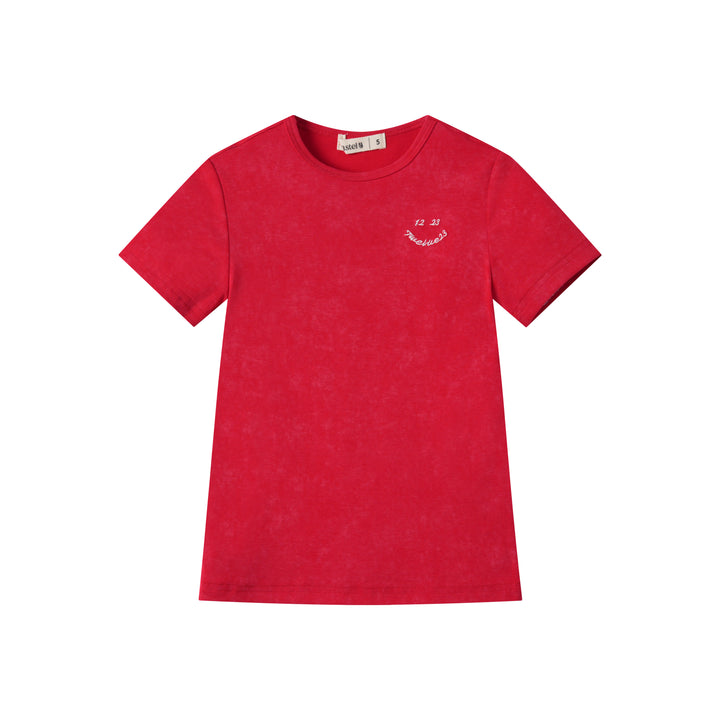 1223 SMILING SHORT SLEEVE TEE-RED