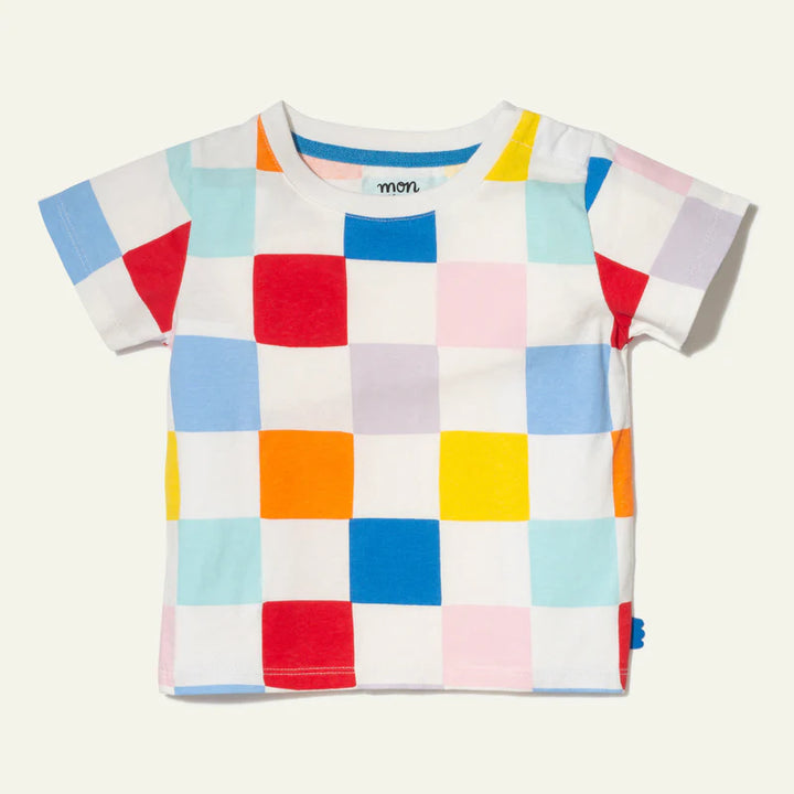 CHECKERED T-SHIRT-Natural/Checkered-Natural/Checkered