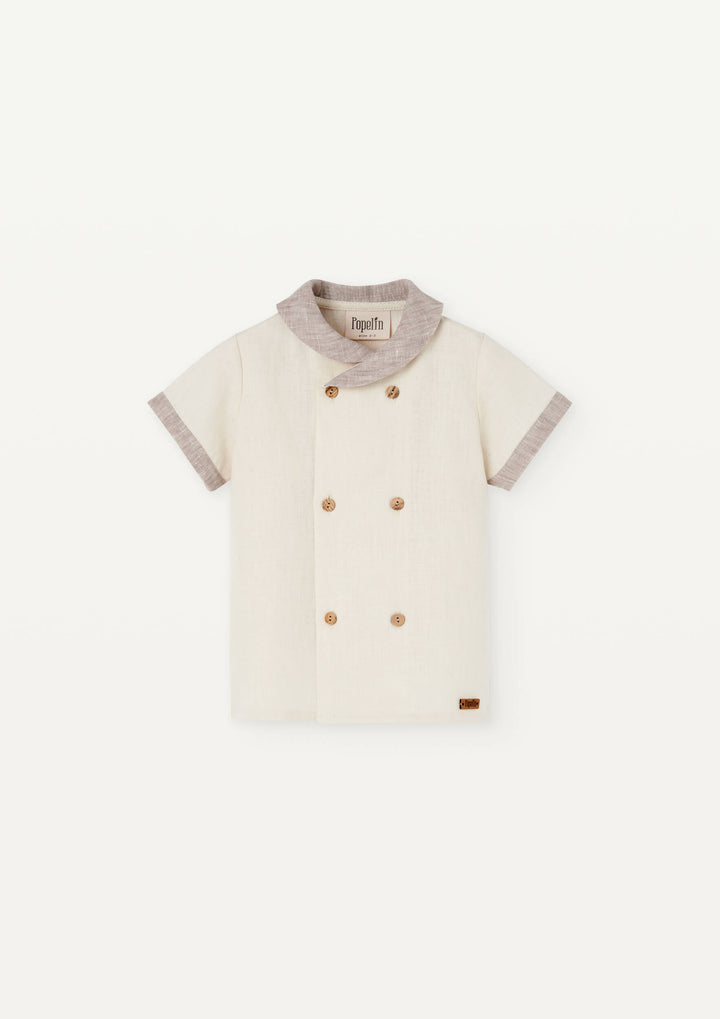 Mod 17.1 Sand linen shirt with Sailor Collar