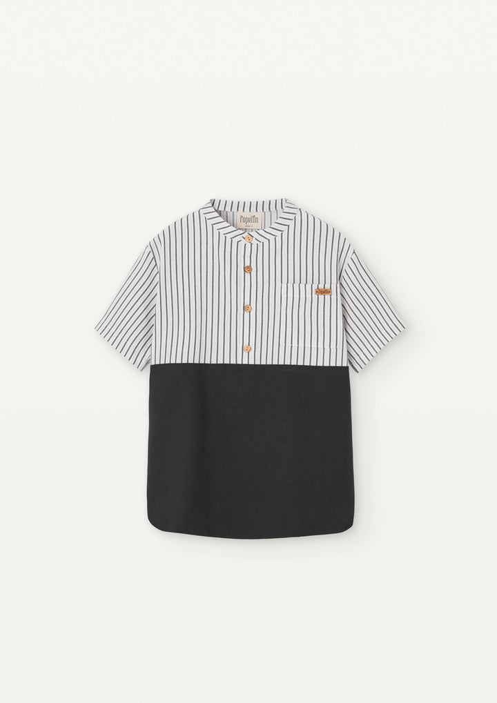 Mod 20.3 Striped Mandarin collar shirt