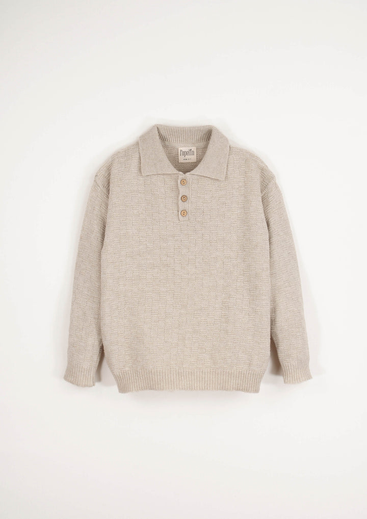 23.1-BEIGE TEXURED JERSEY W/COLLAR