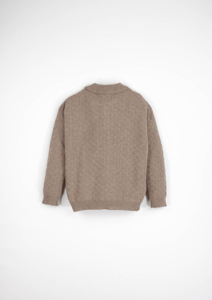 23.2-CAMEL TEXURED JERSEY W/COLLAR