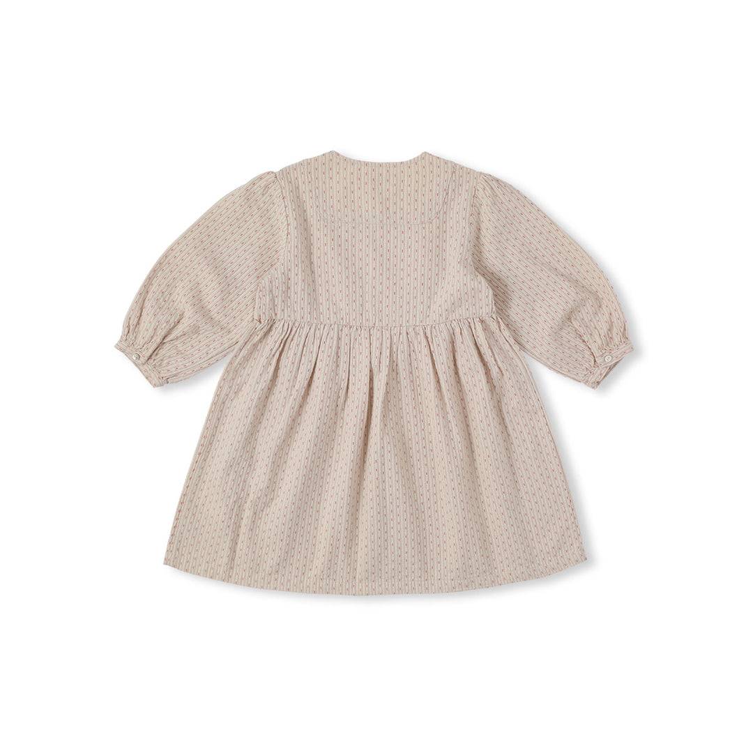 GEM STRIPE DRESS-beige