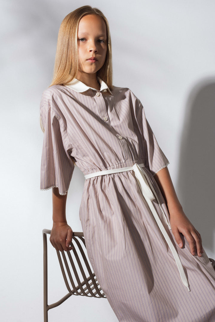 BLUR DRESS-SAND STRIPES