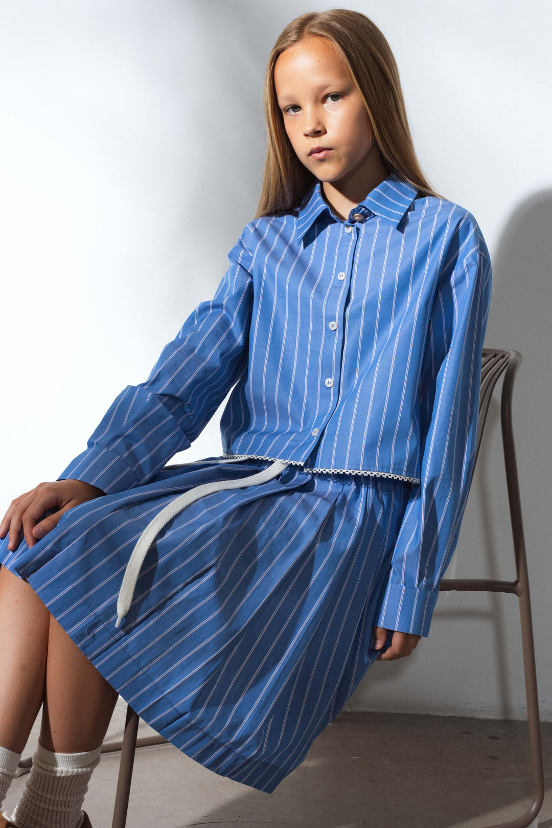 RING2 SKIRT-DARK BLUE STRIPES