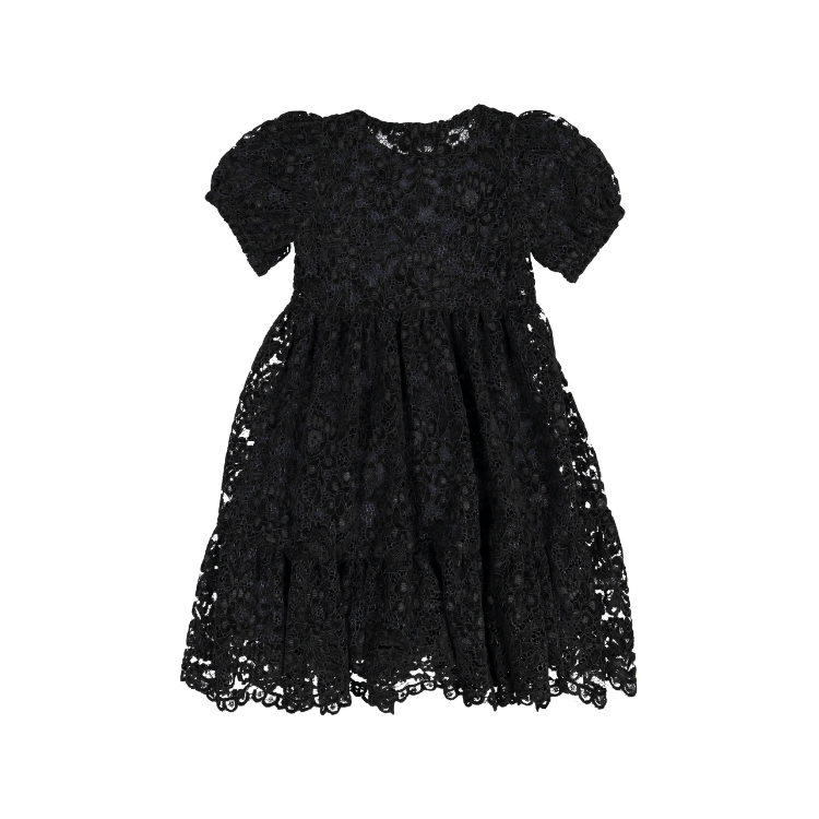 AW24-10/06-Ieva dress-Black velvet lace midi