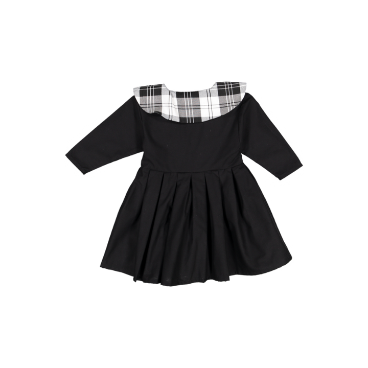 Punk Pleated Dress-Black/White