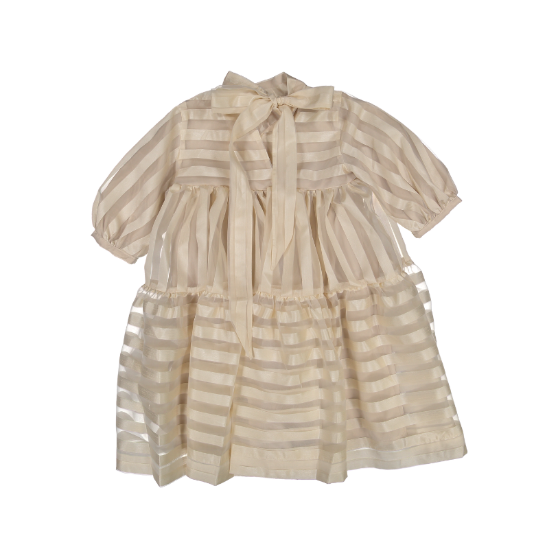 AW24-08/01-Elanie dress-ivory striped organza