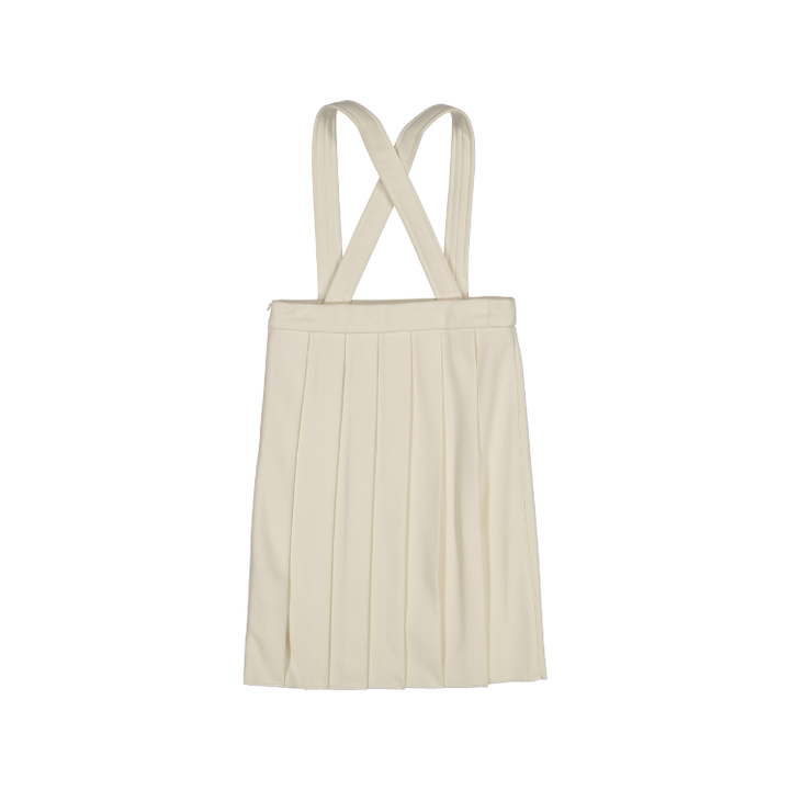 P4358-PLEATED SKIRT WITH SUSPENDERS-IVORY