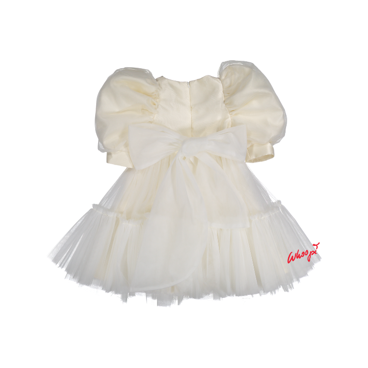 AW23-17-JACKIE DRESS (SHORT)-Ivory Tulle