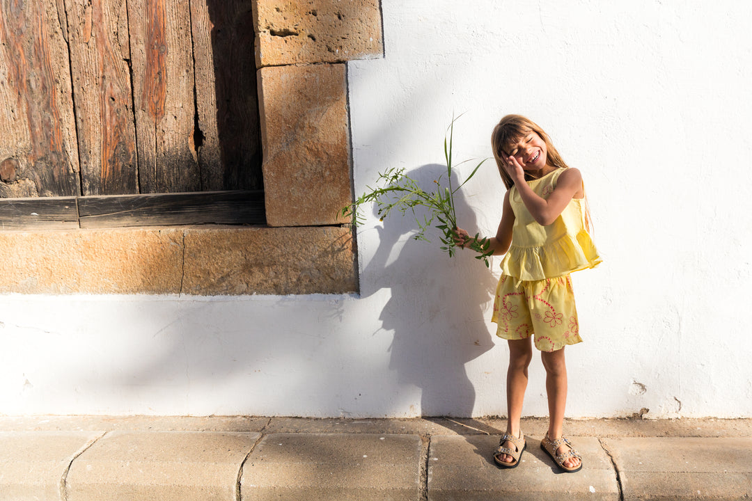 YELLOW JARDIN TOP/SHORTS SET