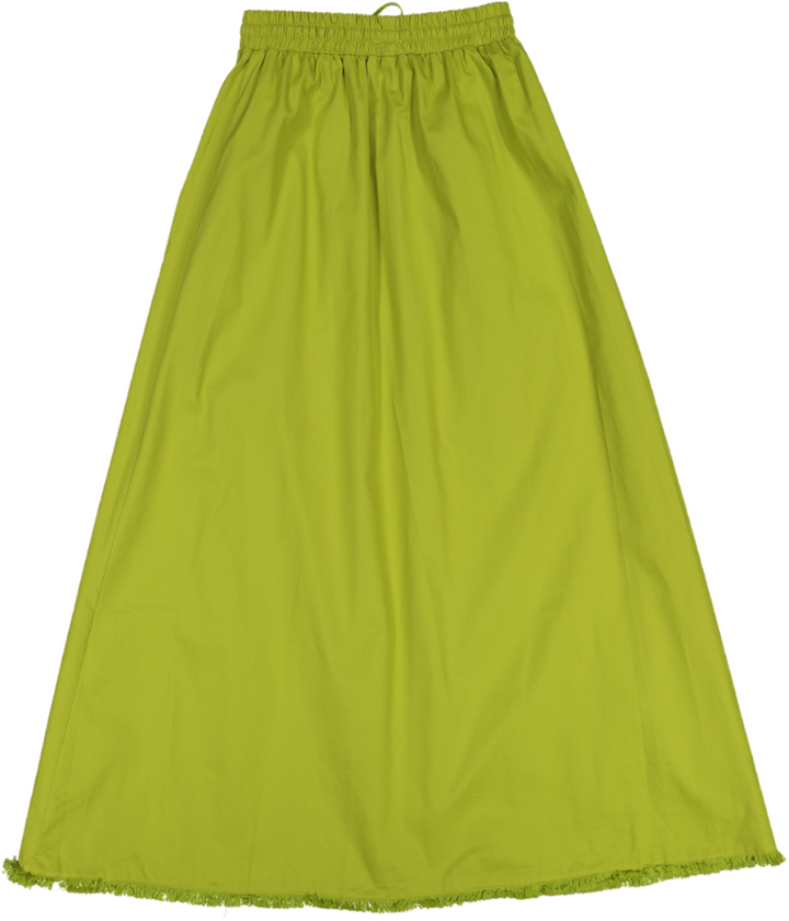 VB5006S-FRAYED DRAWSTRING SKIRT-lime green