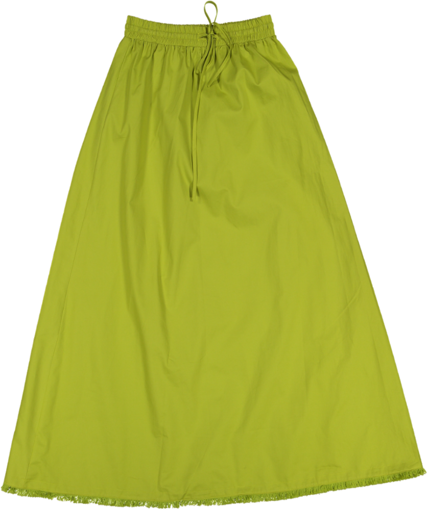 VB5006S-FRAYED DRAWSTRING SKIRT-lime green