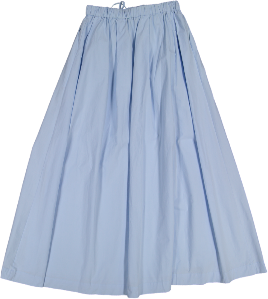 VB5007S-DRAWSTRING POCKET SKIRT -light blue