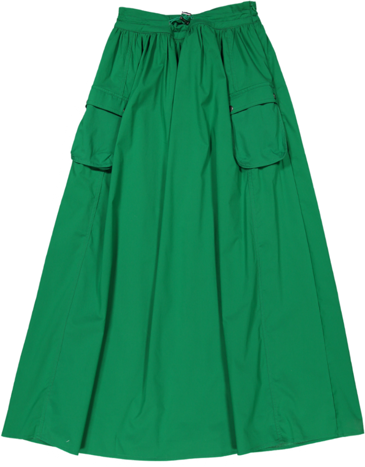 VB5004S-DRAWSTRING POCKET SKIRT -kelly green