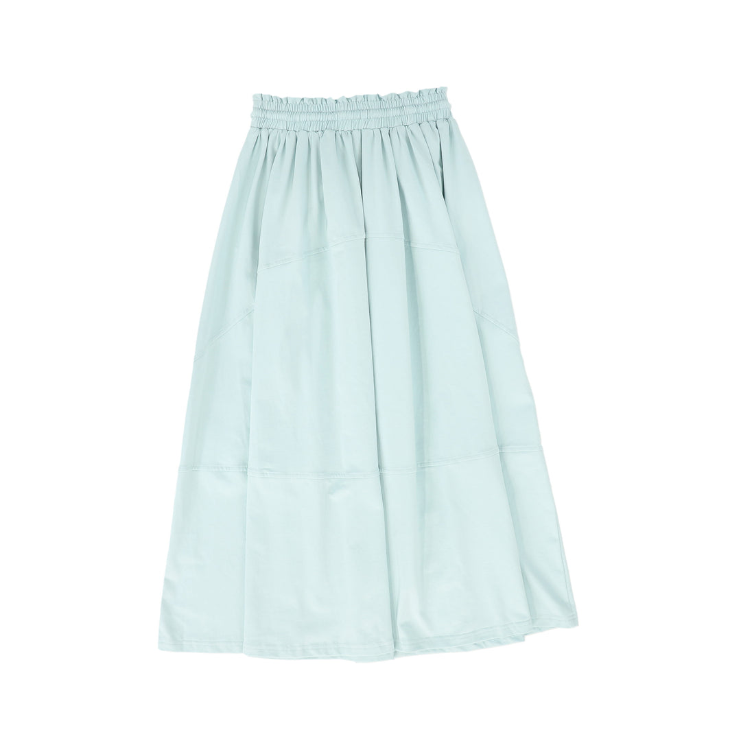 C-18647-Seam Detail Maxi Skirt -Light Blue