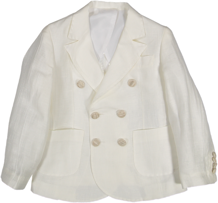 EGC1102-DOUBLE BREASTED BLAZER-Bianco/Beige