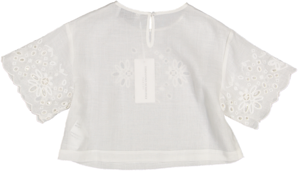 SFCA030-BLOUSE W EMBROIDERED SAN GALLO-Natural