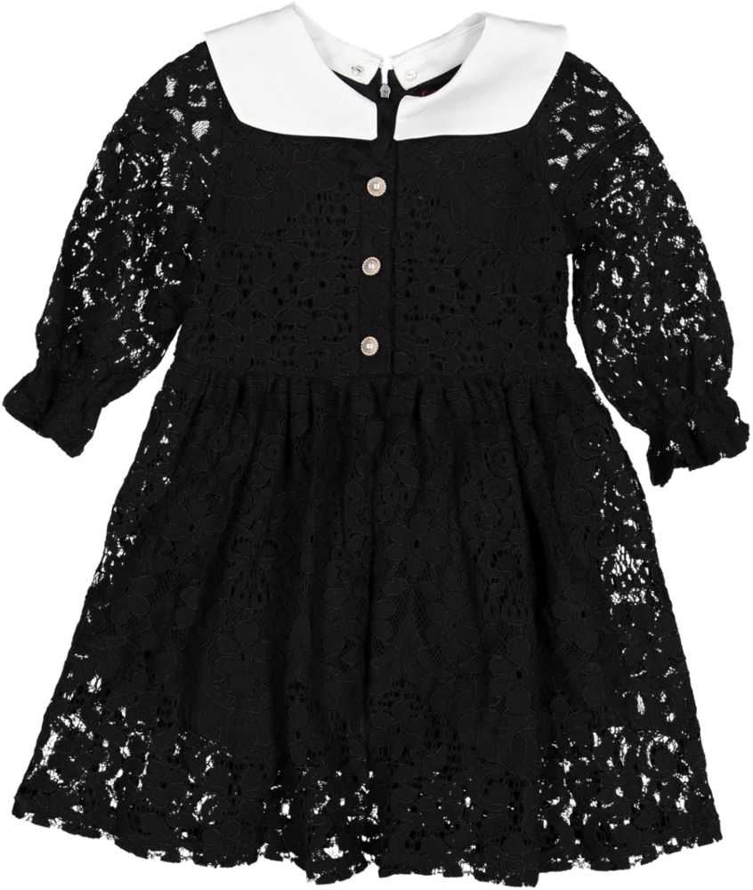 SPECIAL GCKSS2504-COSTANZA DRESS-BLACK LACE 3/4 SLEEVE