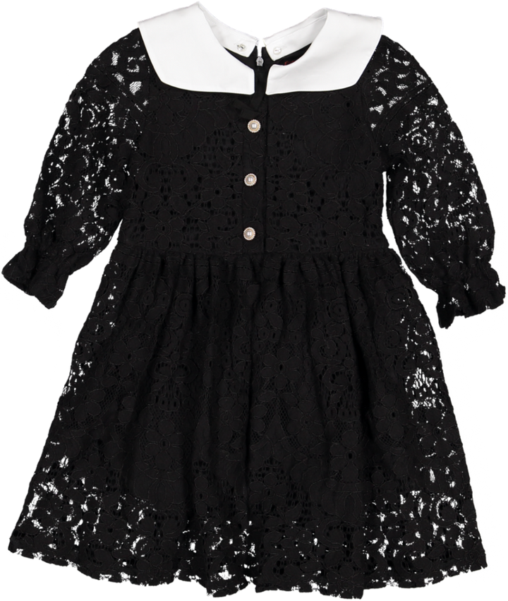 SPECIAL GCKSS2504-COSTANZA DRESS-BLACK LACE 3/4 SLEEVE