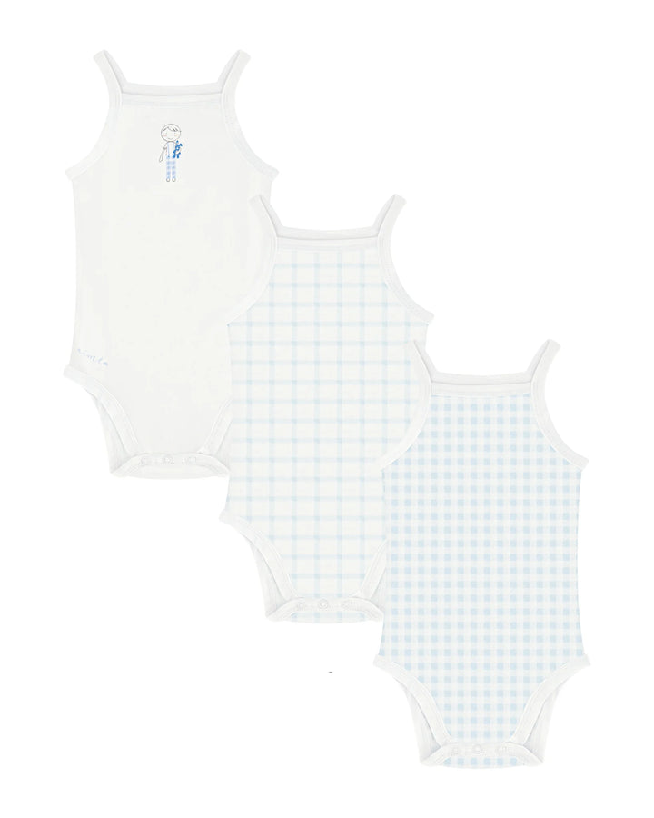 Boys Gingham Sleeveless Undershirts