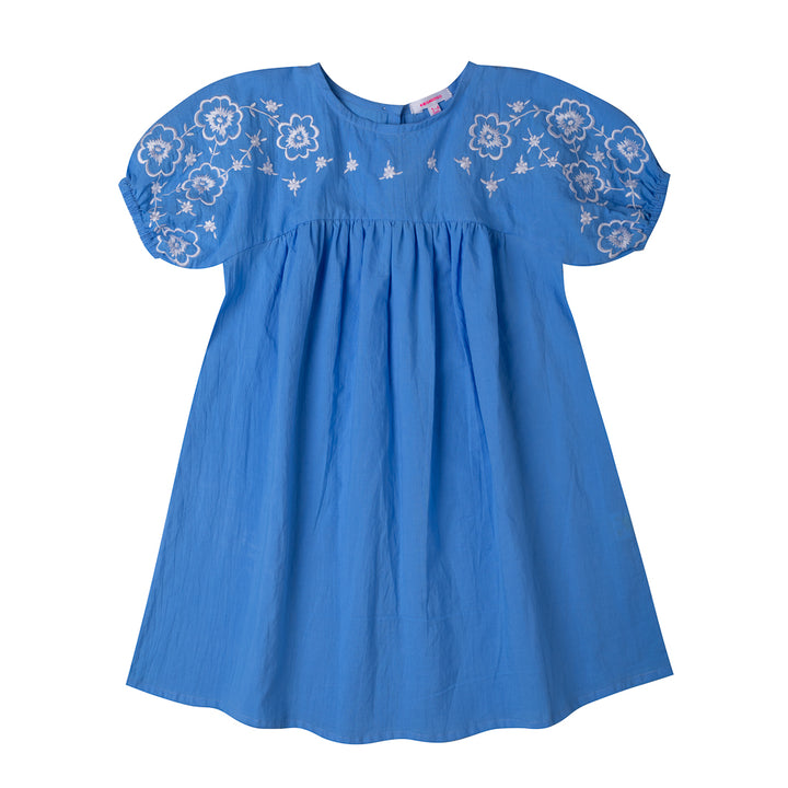 PAULINA DRESS-Iris Blue White