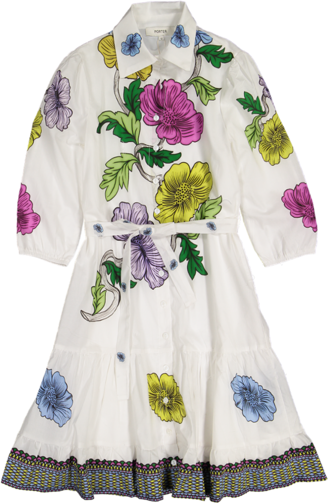 2108-WHITE/FLORAL DRESS