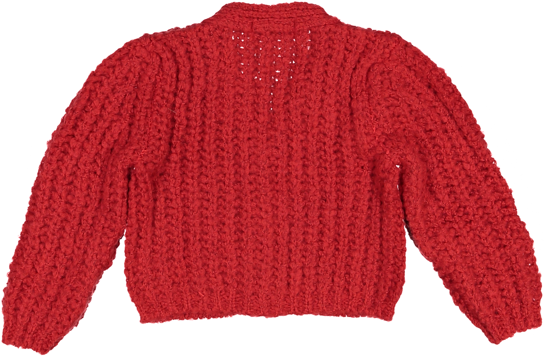 2040-BABY CARDIGAN RAP-RED