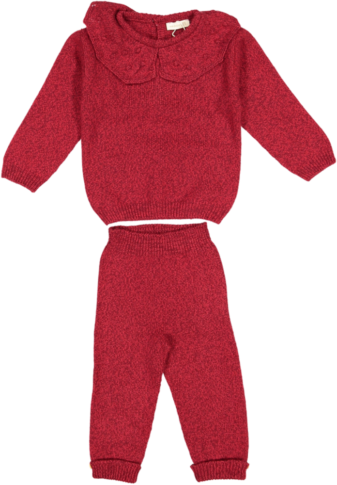 10322B/10301C-PANTS/SWEATER SET-Red