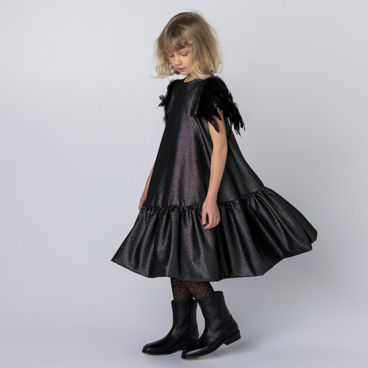 AW22-09.AVA DRESS- SHINY BLACK