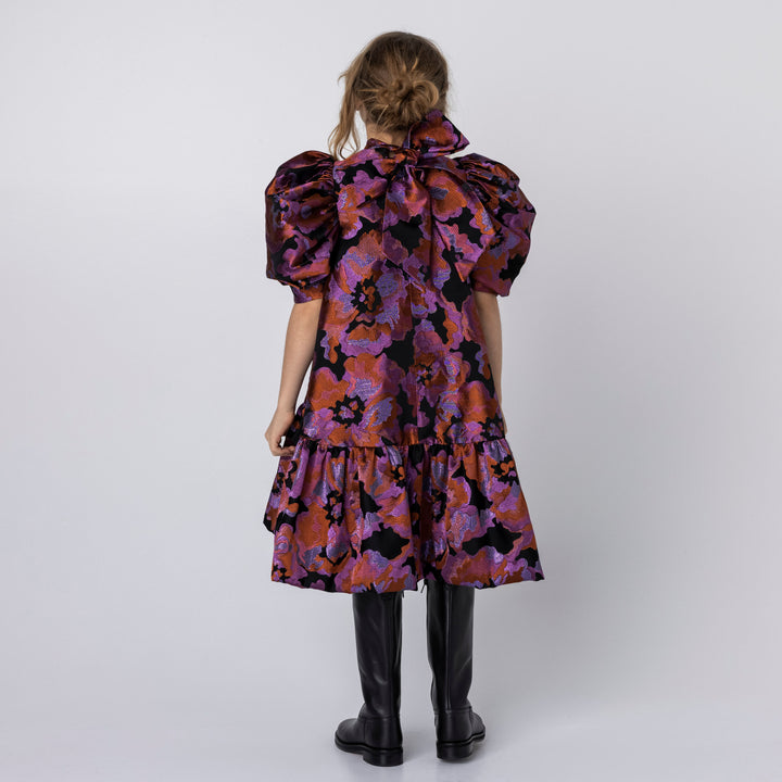 AW22-02.EVELYN DRESS- PINK JACQUARD